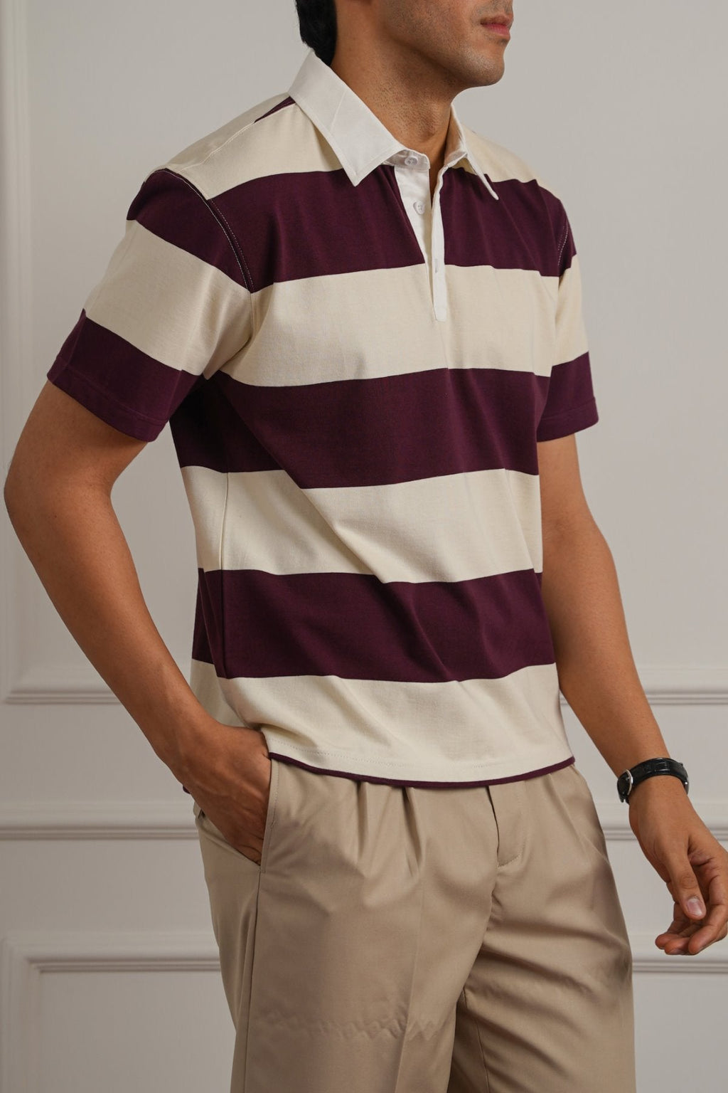 MAROON CLASSIC RUGBY POLO