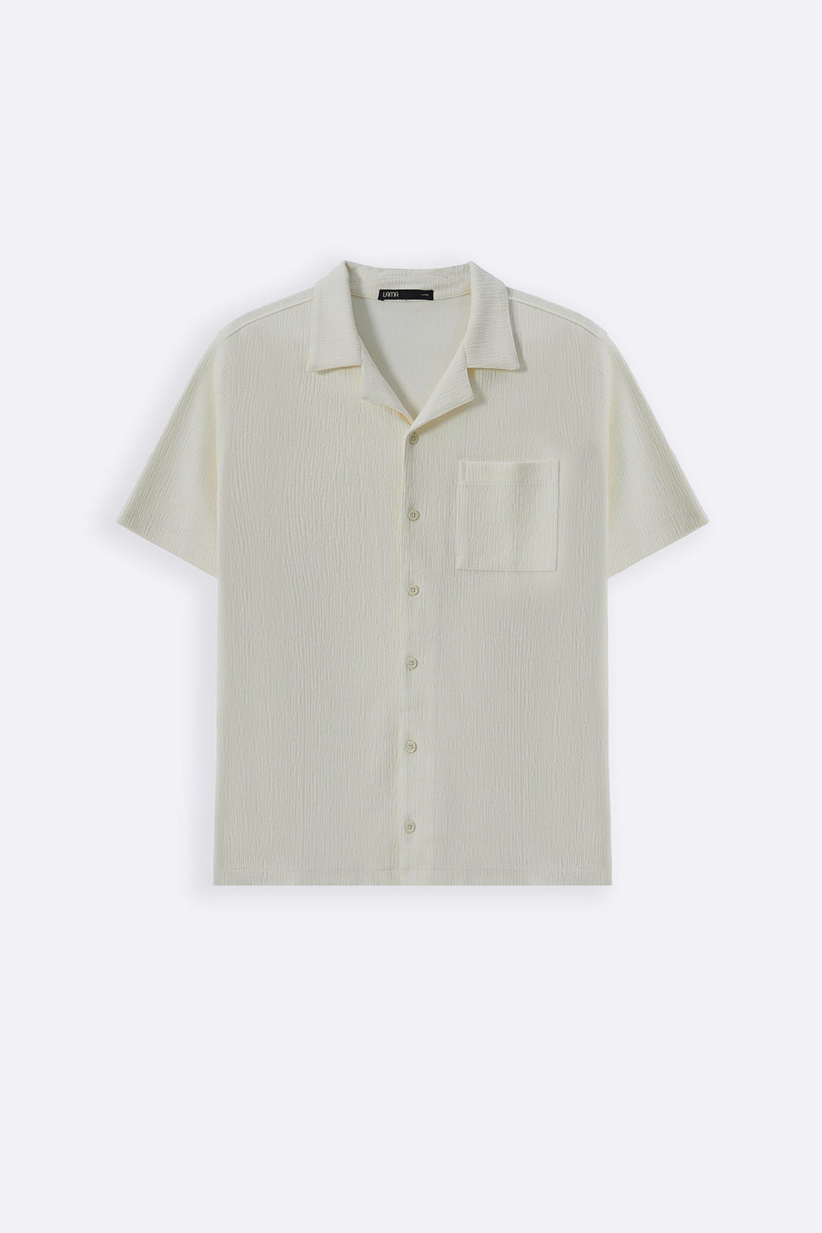 CREAM TEXTURED KNITTED SHIRT