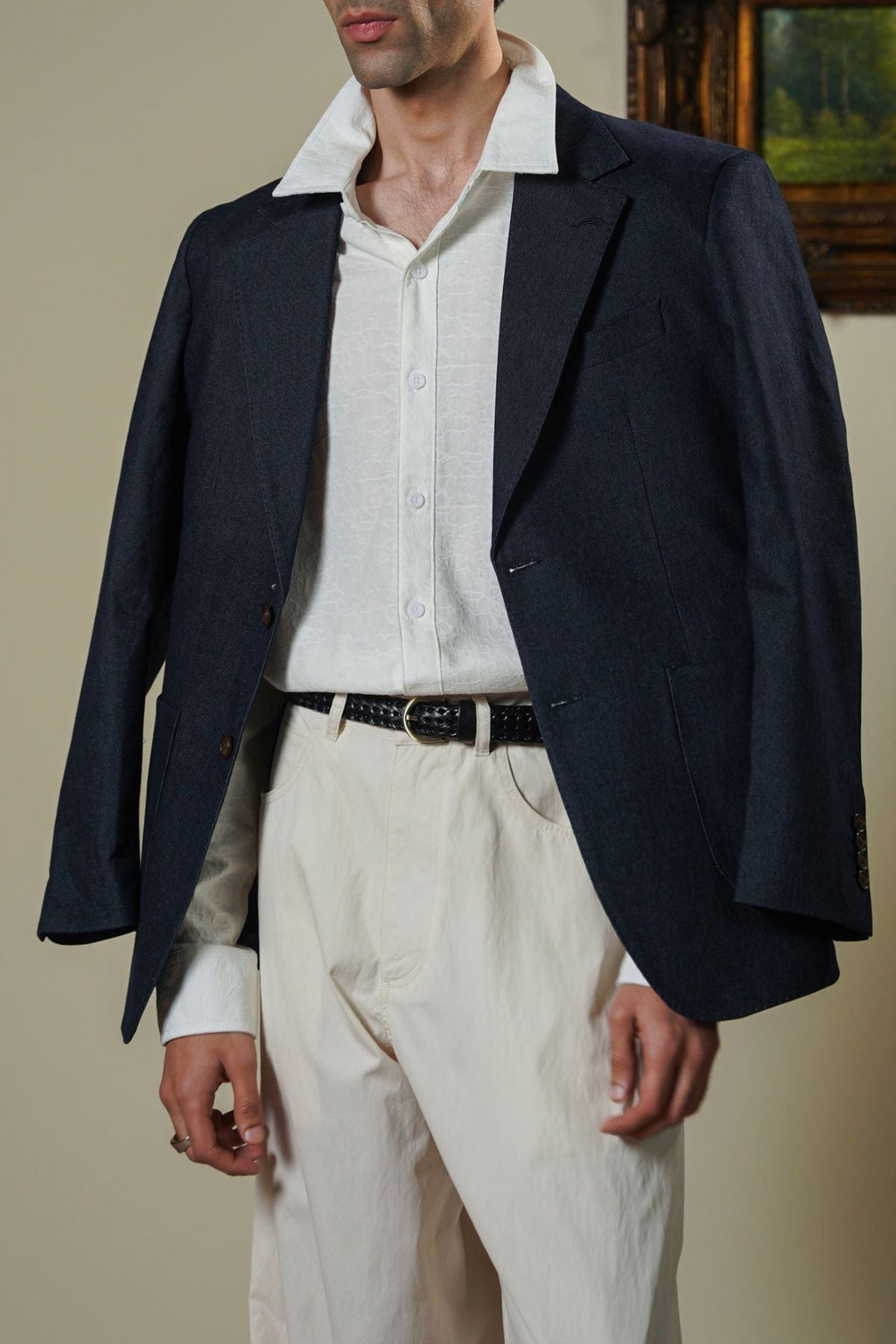 DARK BLUE DENIM BLAZER
