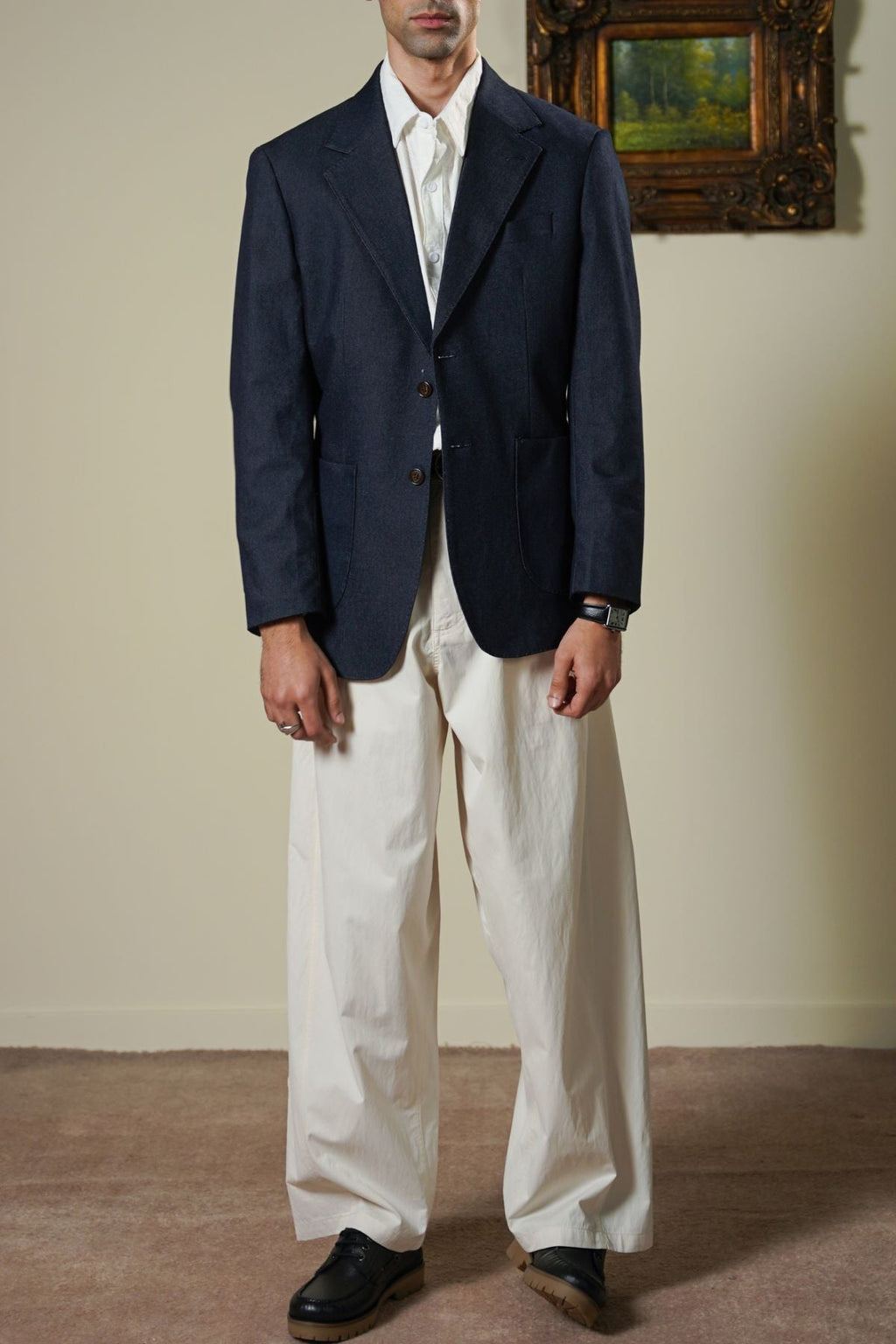 DARK BLUE DENIM BLAZER