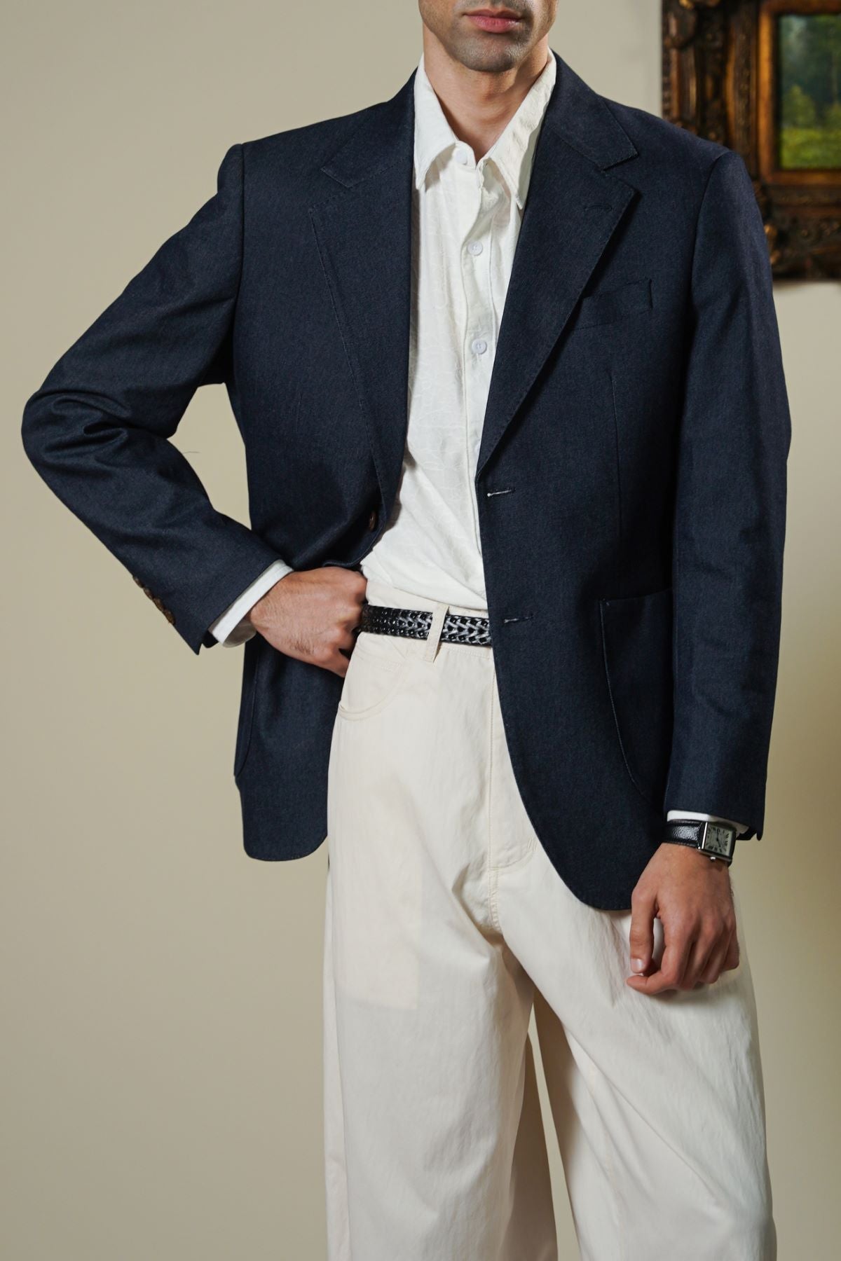 DARK BLUE DENIM BLAZER