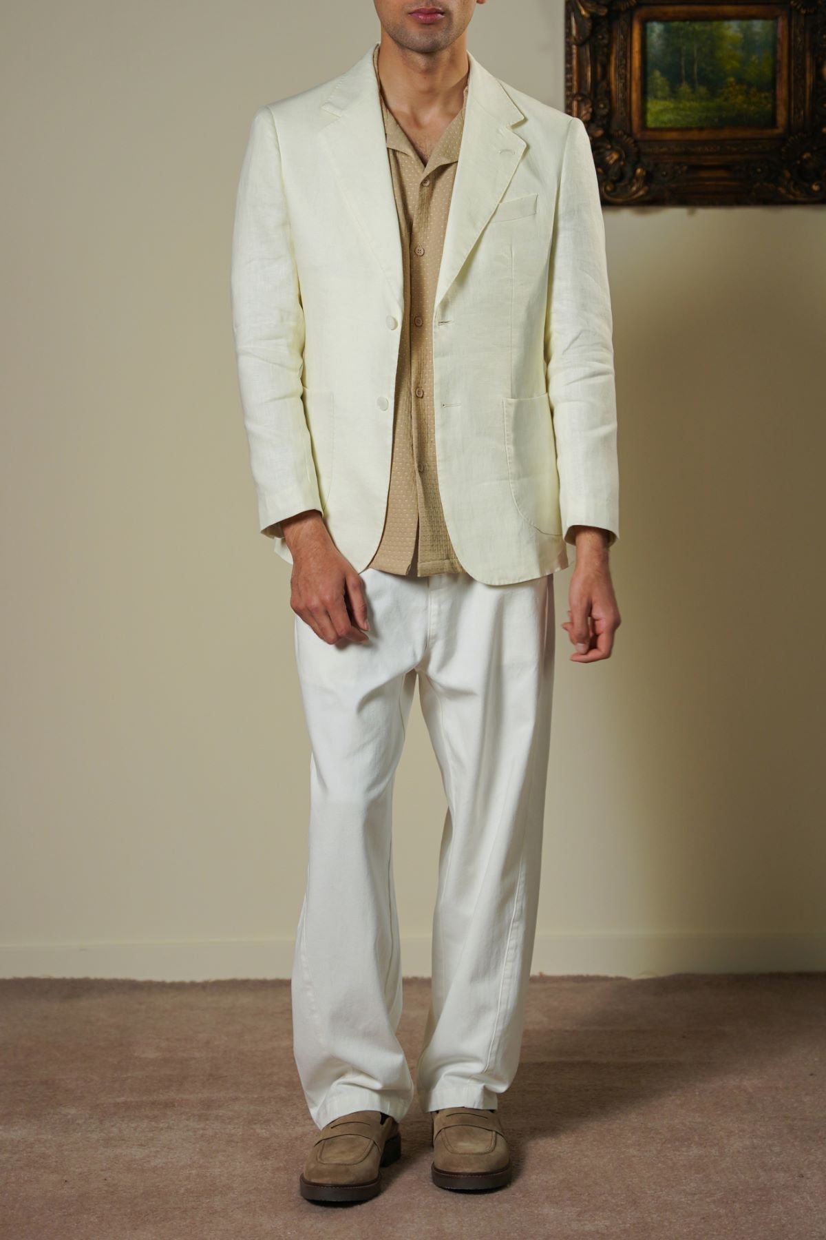 OFF WHITE PREMIUM LINEN BLAZER