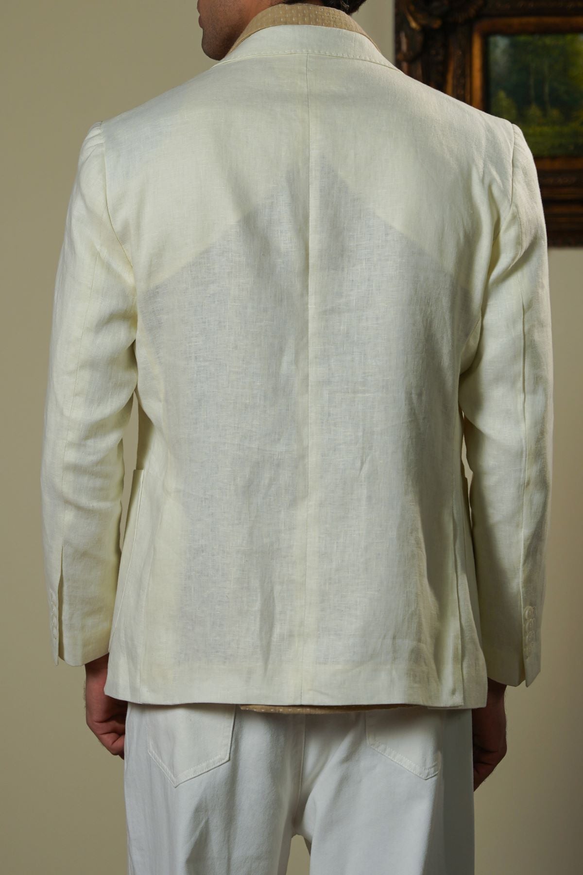 OFF WHITE PREMIUM LINEN BLAZER