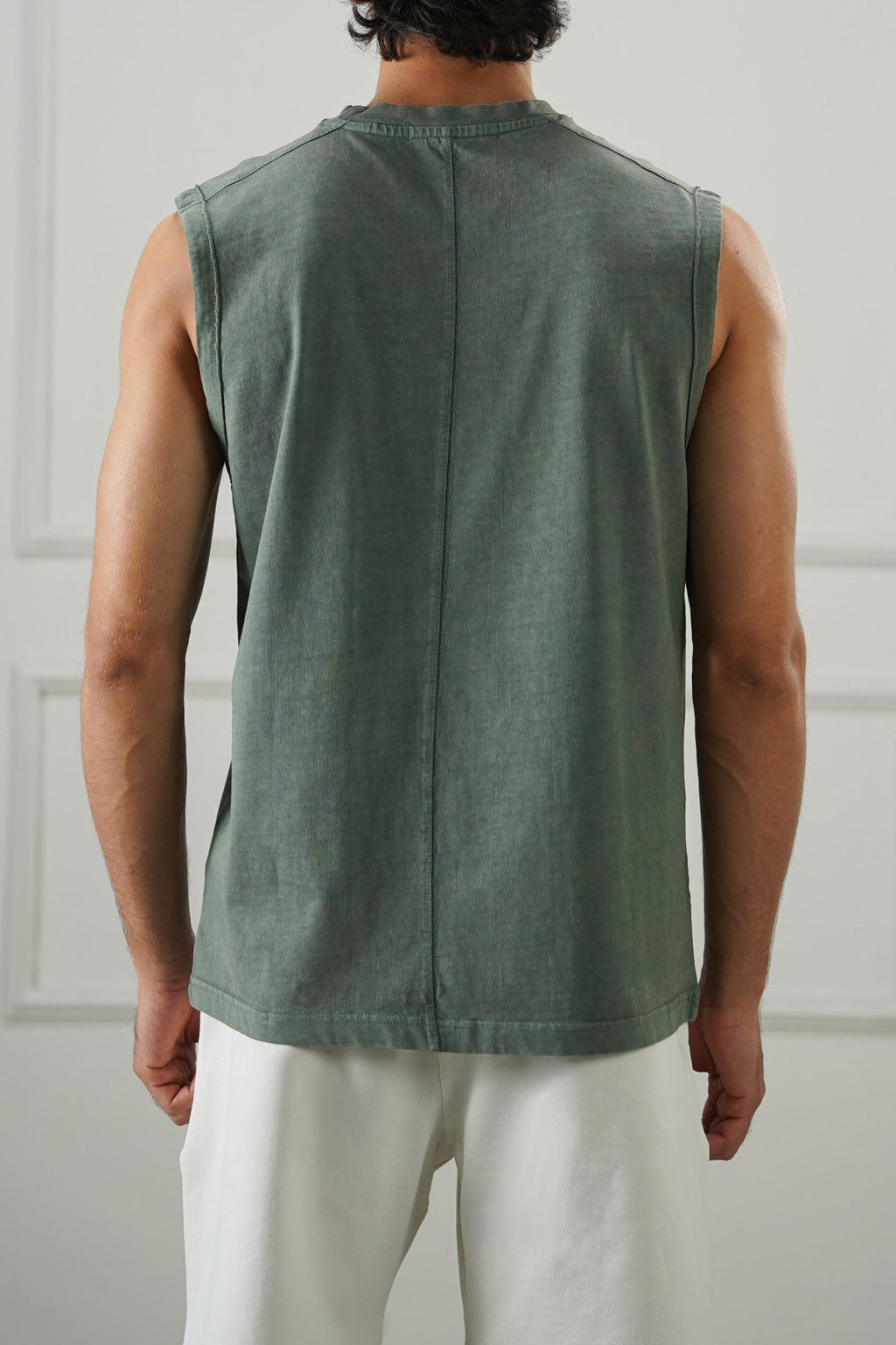 OLIVE WASHED EFFECT TANK TOP
