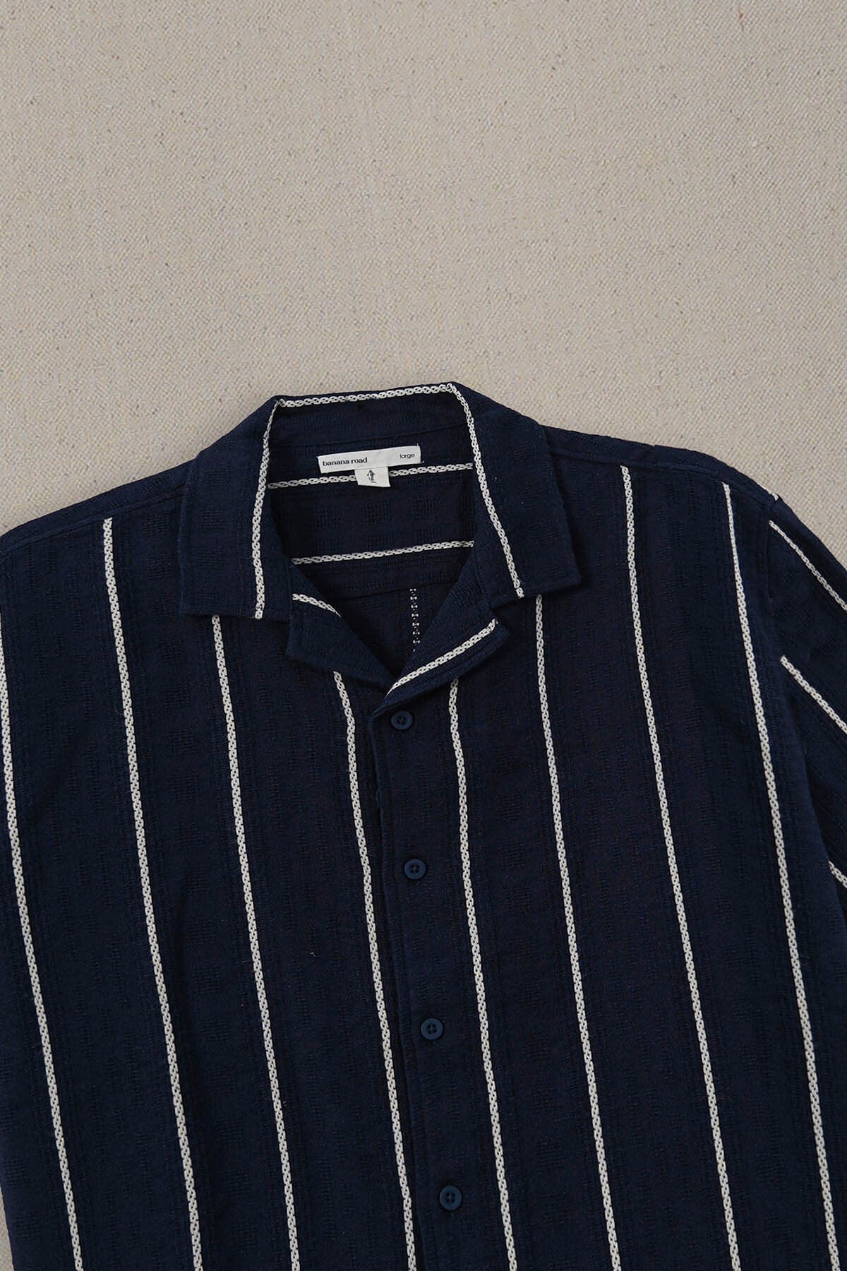 NAVY CONTRAST STRIPE SHIRT