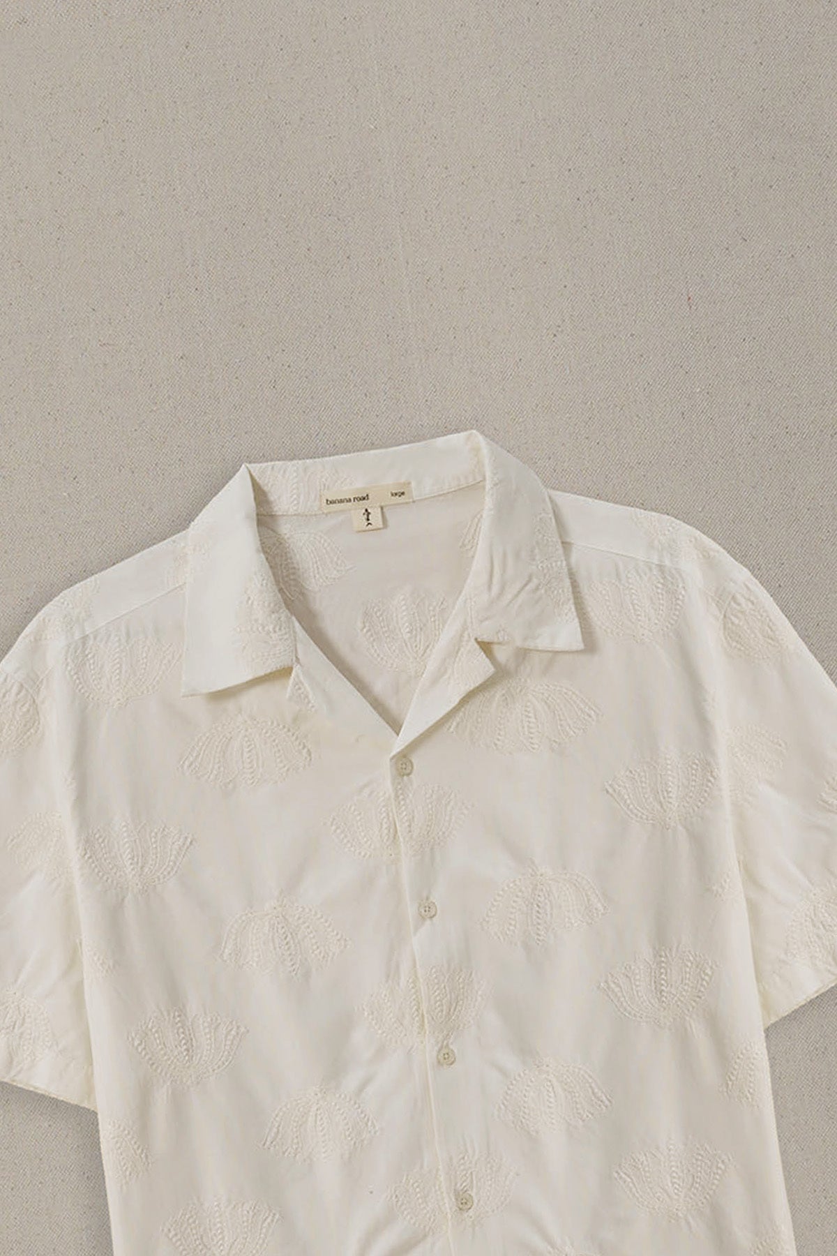 OFF WHITE LOTUS EMBROIDERED SAFARI