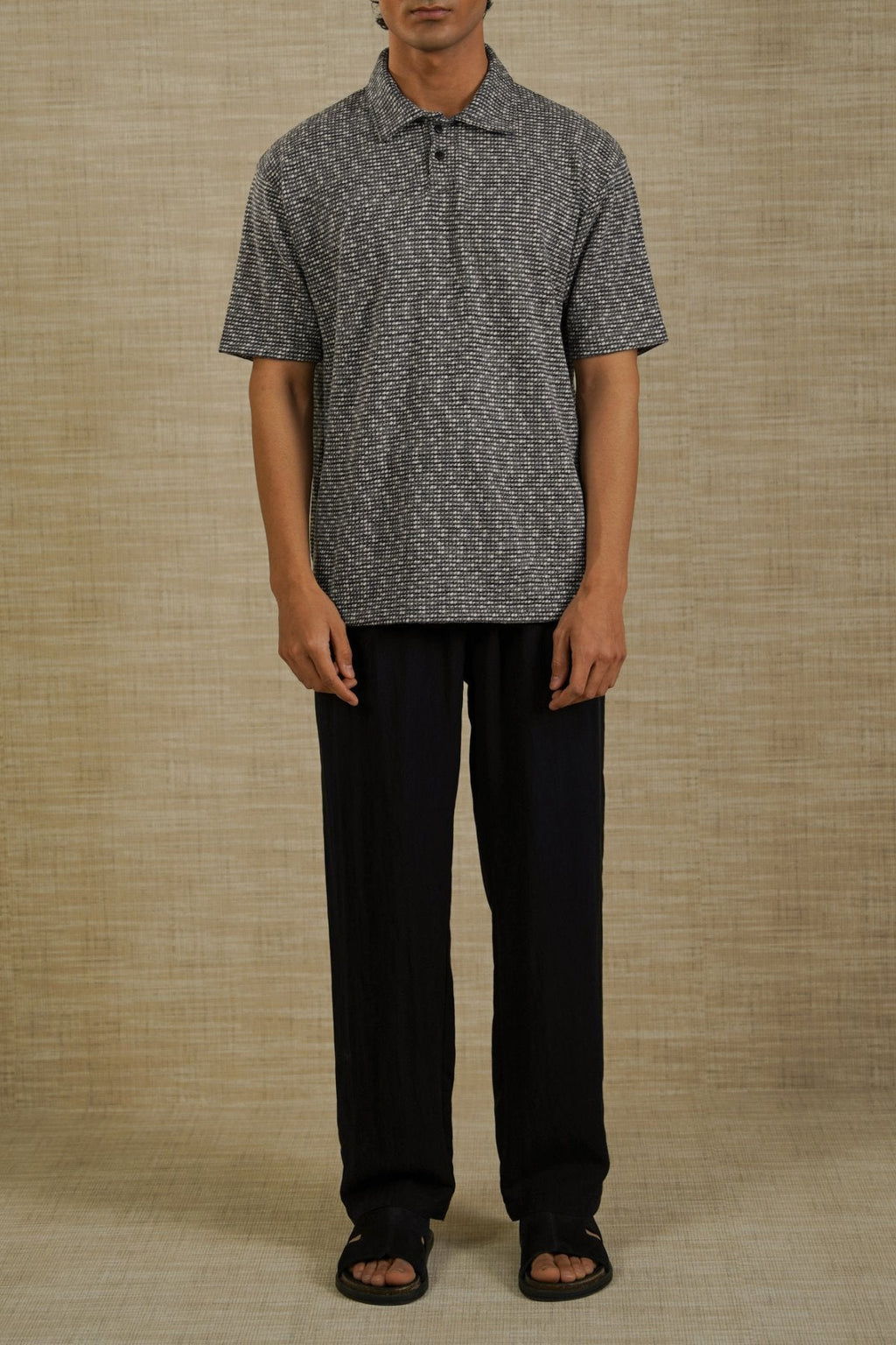GREY LUXE KNIT POLO