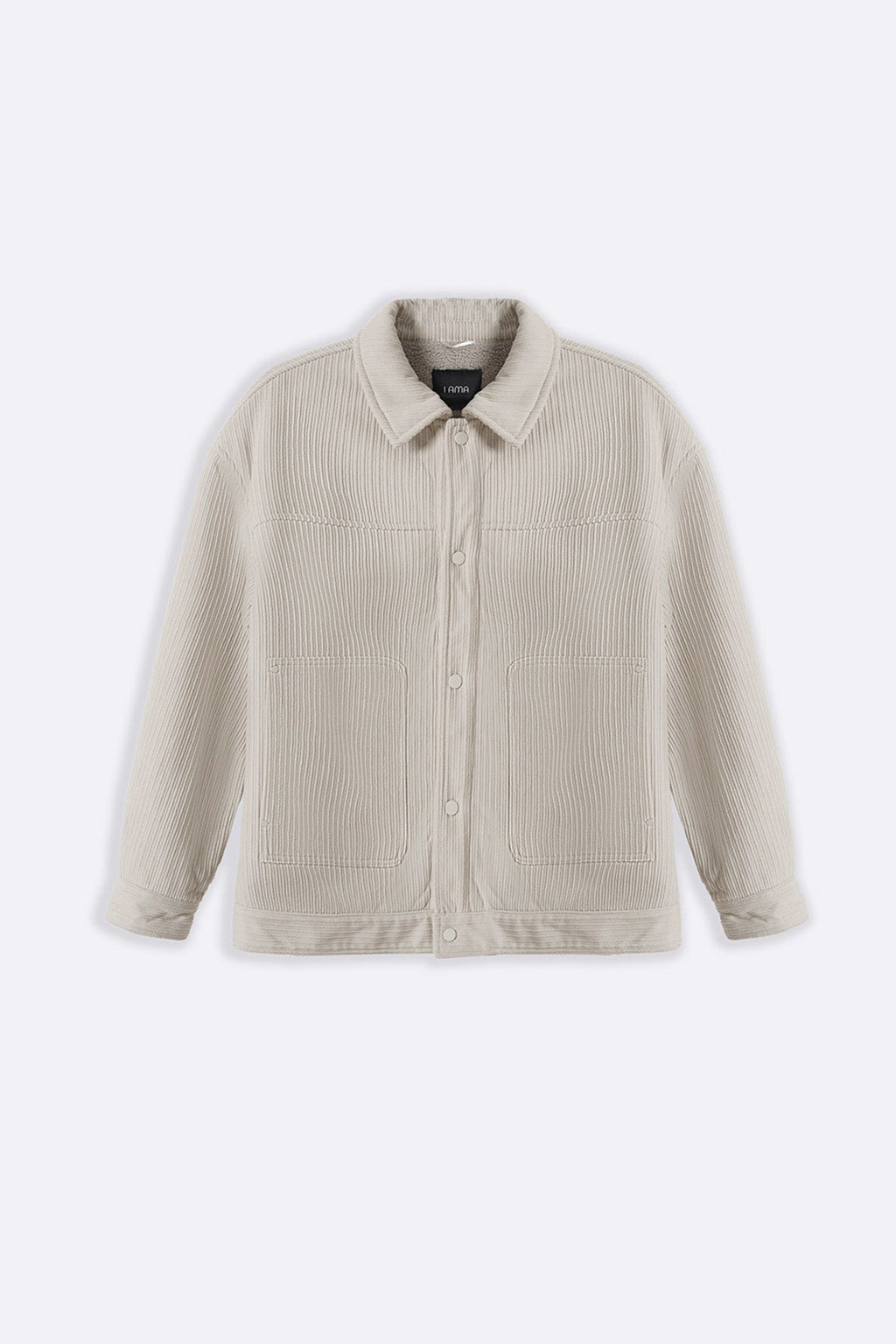 CREAM FUR-LINED CORDUROY JACKET