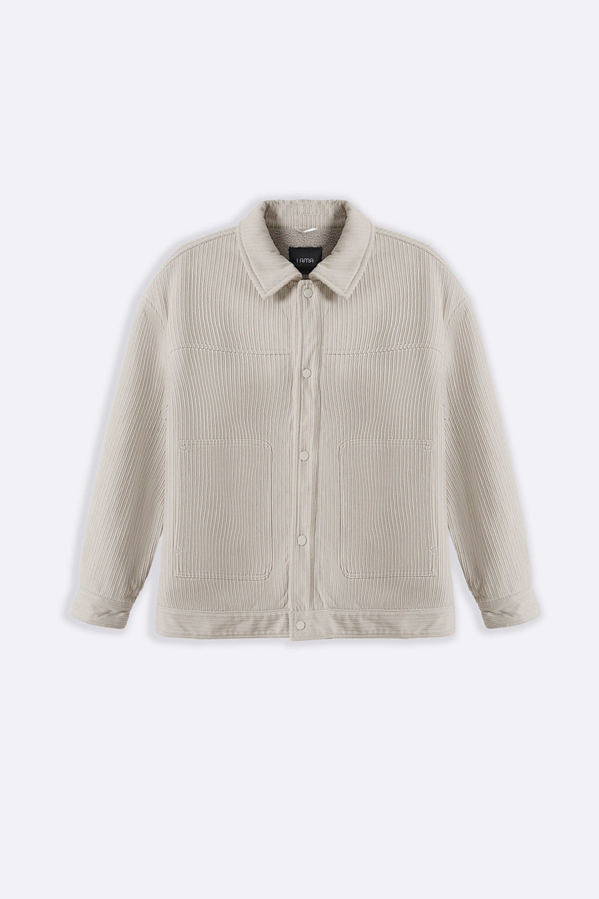 CREAM FUR-LINED CORDUROY JACKET