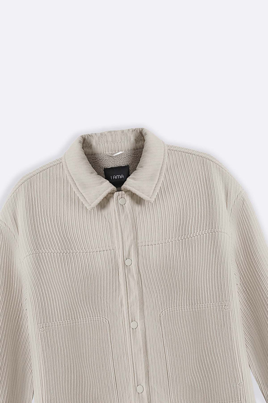 CREAM FUR-LINED CORDUROY JACKET