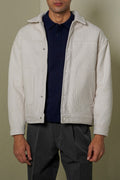 CREAM FUR-LINED CORDUROY JACKET