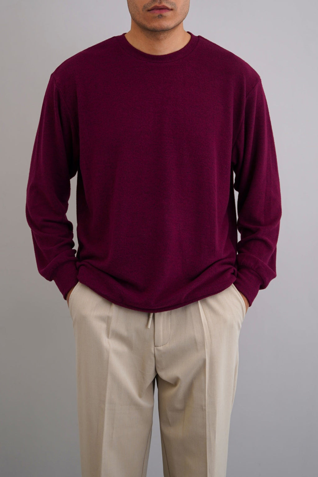 BURGUNDY BASIC SWEATSHIRT