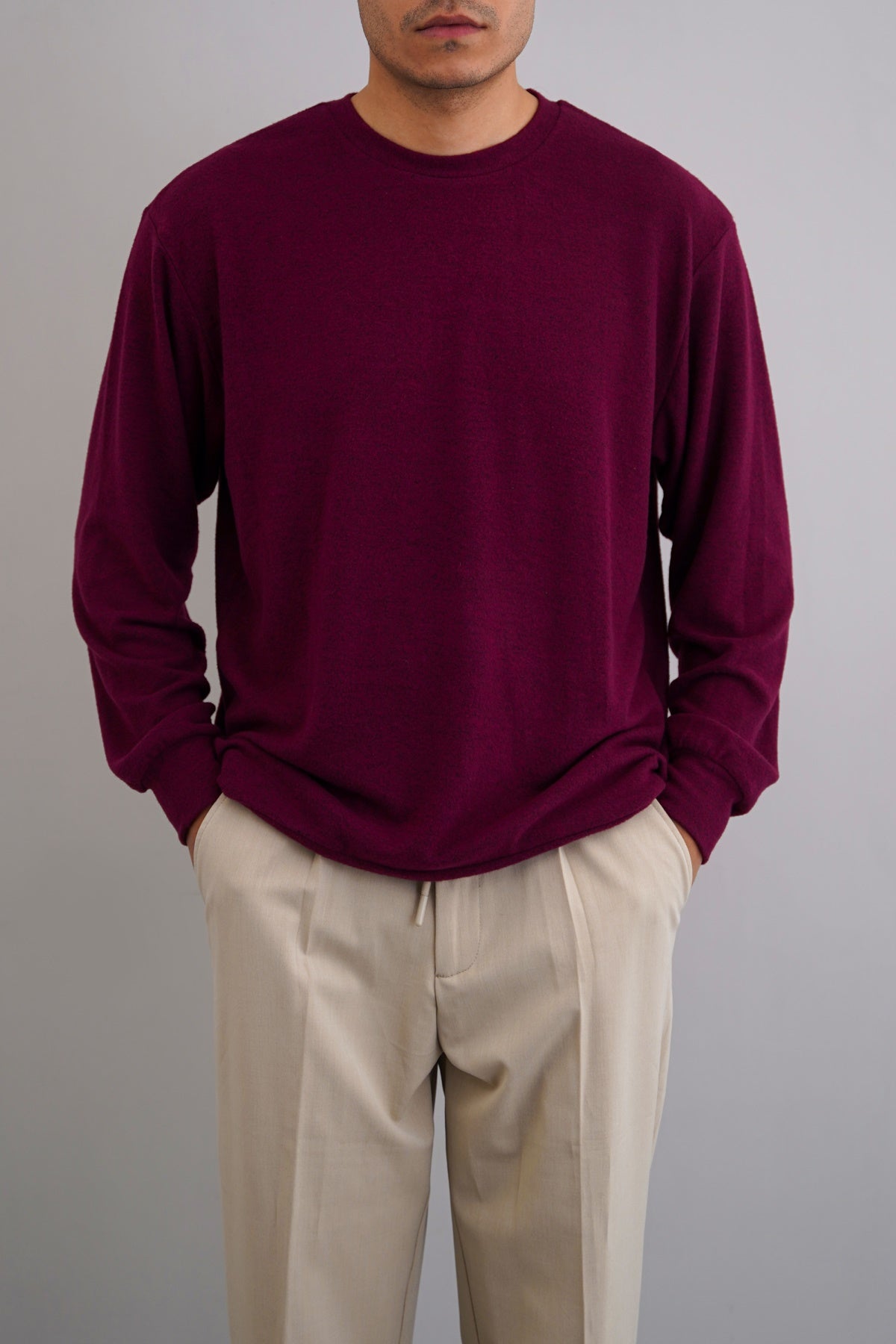 BURGUNDY BASIC SWEATSHIRT