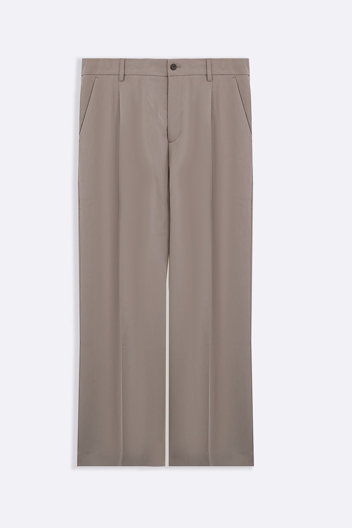 BEIGE 3D PLEATED PANTS