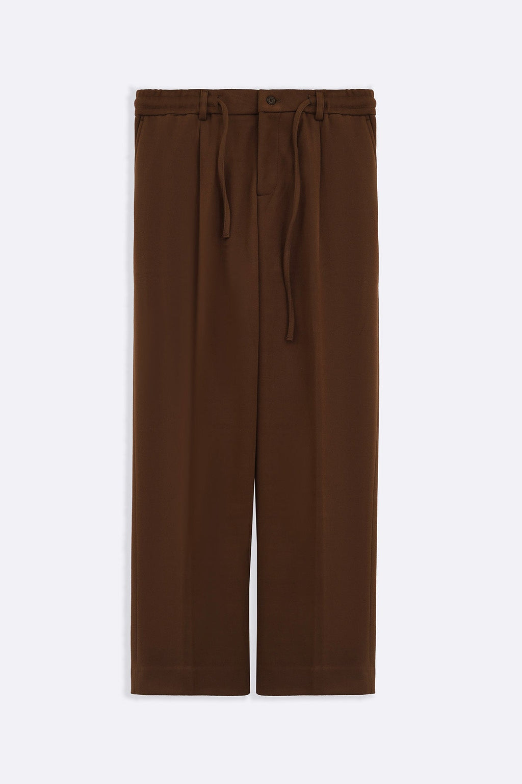 BROWN FLANNEL TAILORED PANTS