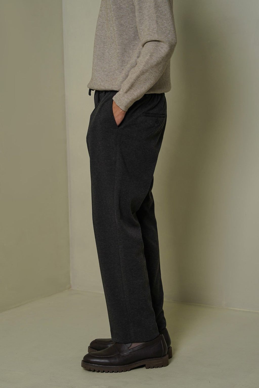 GREY FLANNEL TAILORED PANTS