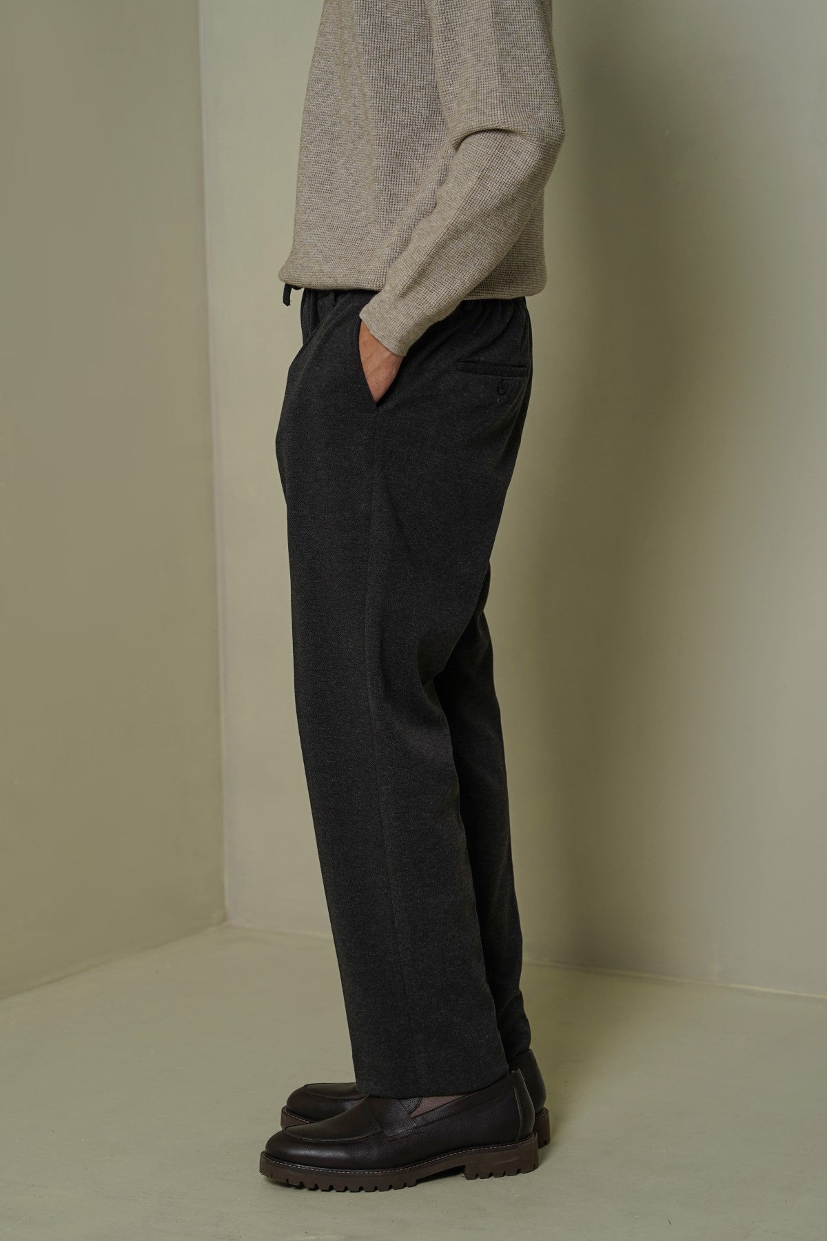 GREY FLANNEL TAILORED PANTS