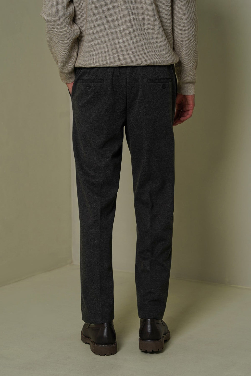 GREY FLANNEL TAILORED PANTS