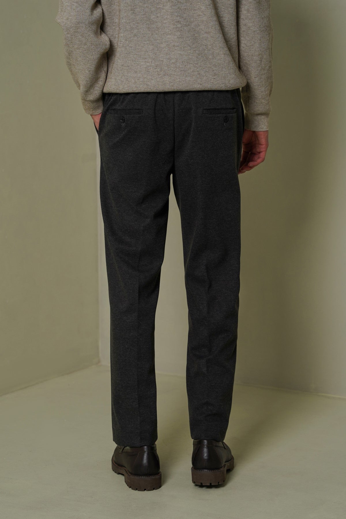 GREY FLANNEL TAILORED PANTS