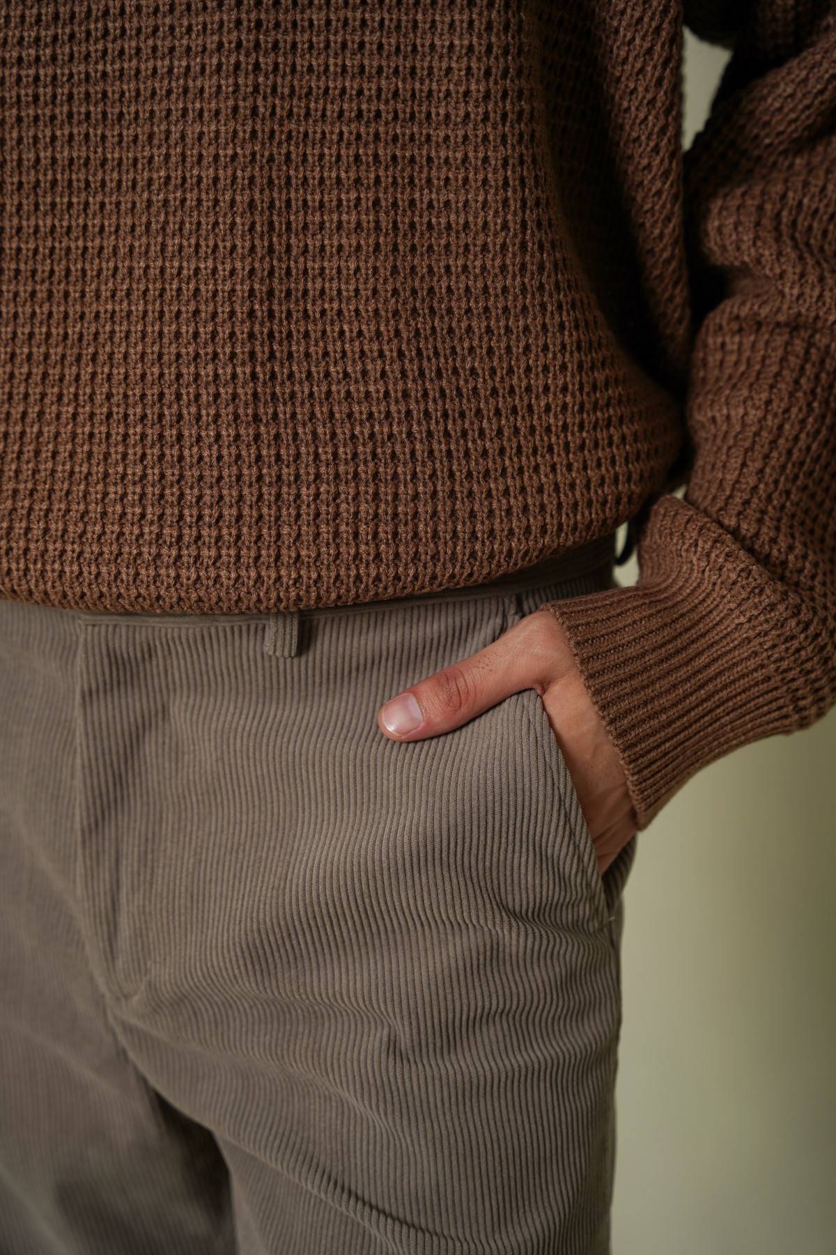 GREY SLIMFIT CORDUROY PANTS
