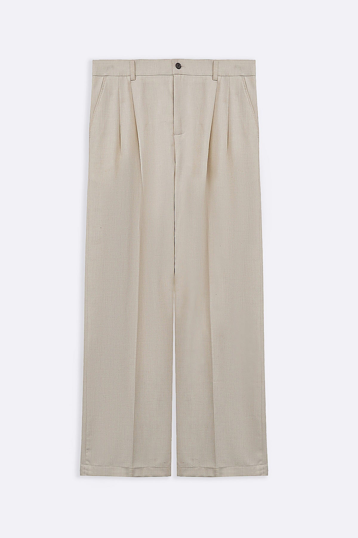 OAT MELANGE DOUBLE PLEAT TAILORED PANTS