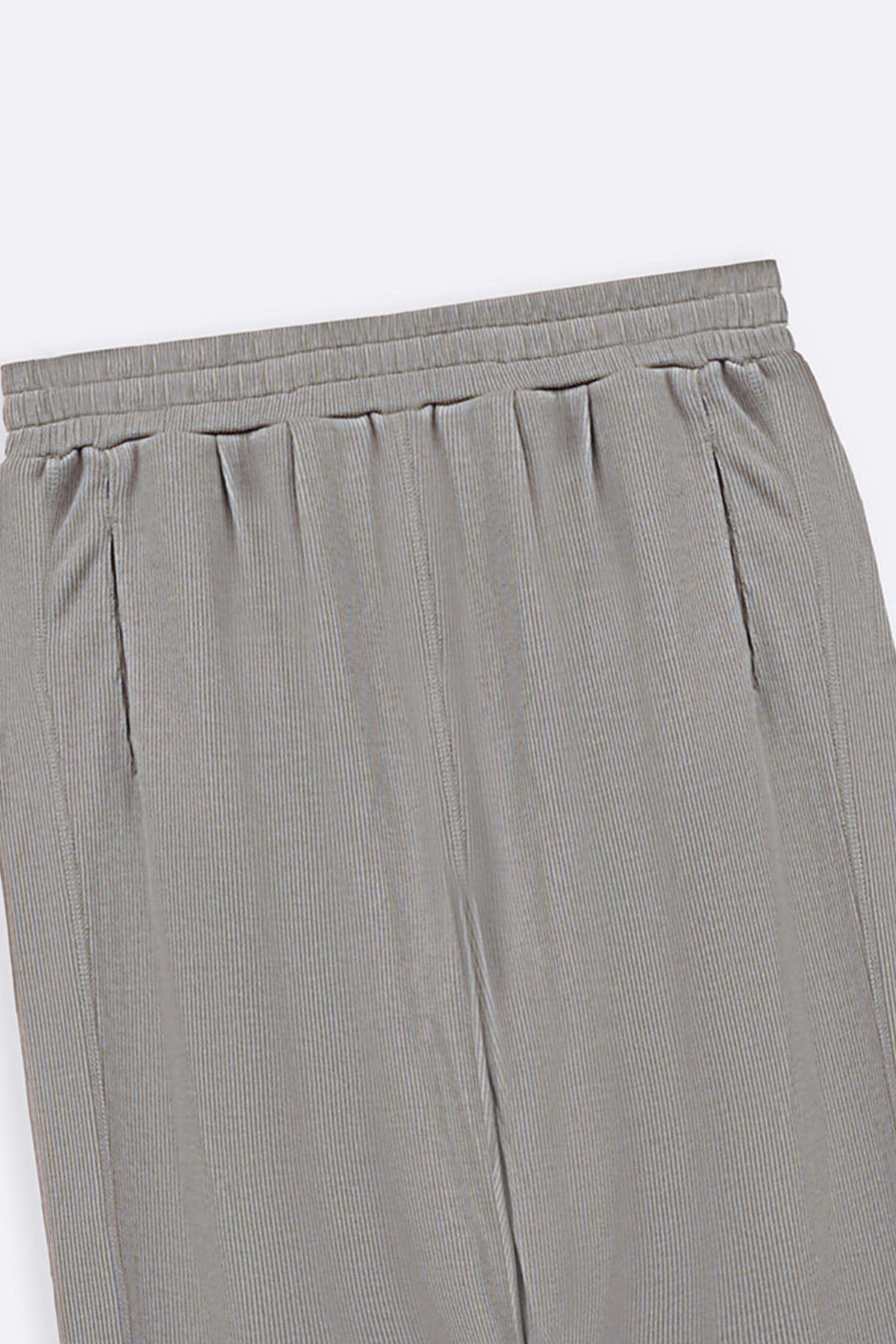 LIGHT GREY KNITTED LOOSE PANTS