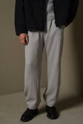LIGHT GREY KNITTED LOOSE PANTS