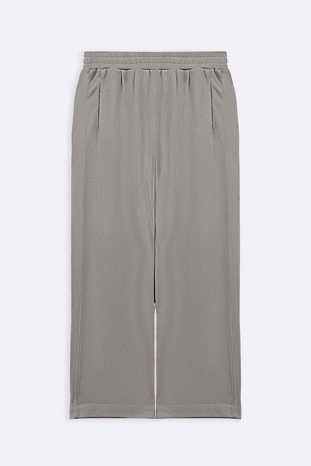 LIGHT GREY KNITTED LOOSE PANTS