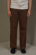 BROWN RELAXED TWILL PANTS