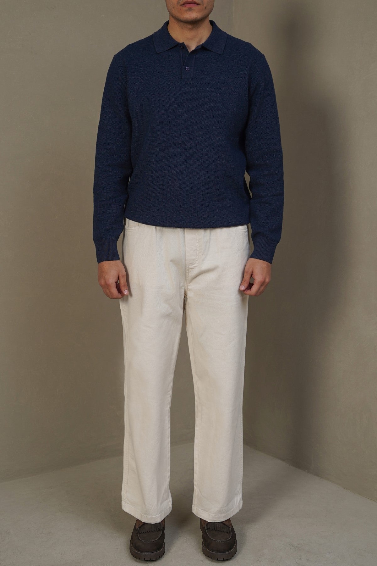 ECRU RELAXED TWILL PANTS