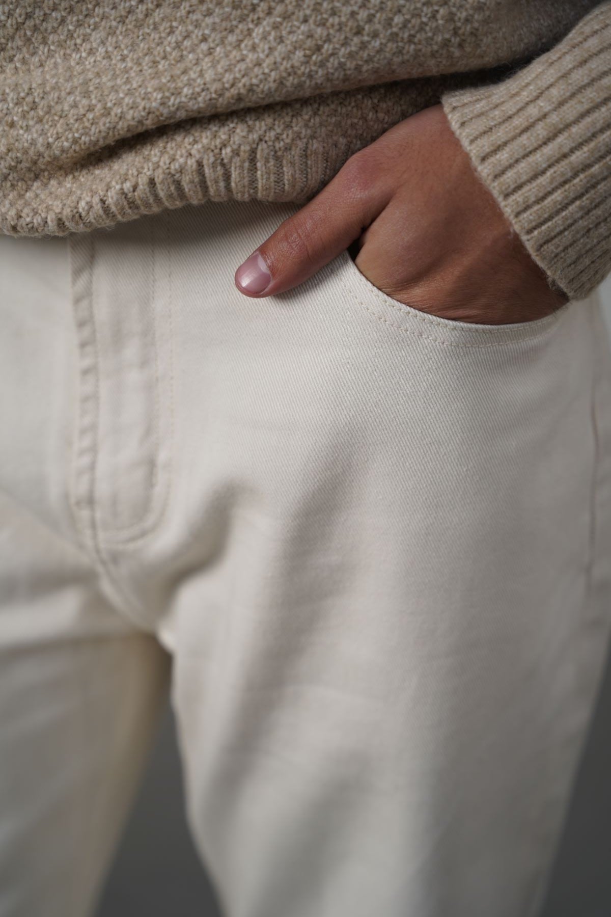 ECRU TWILL JEANS