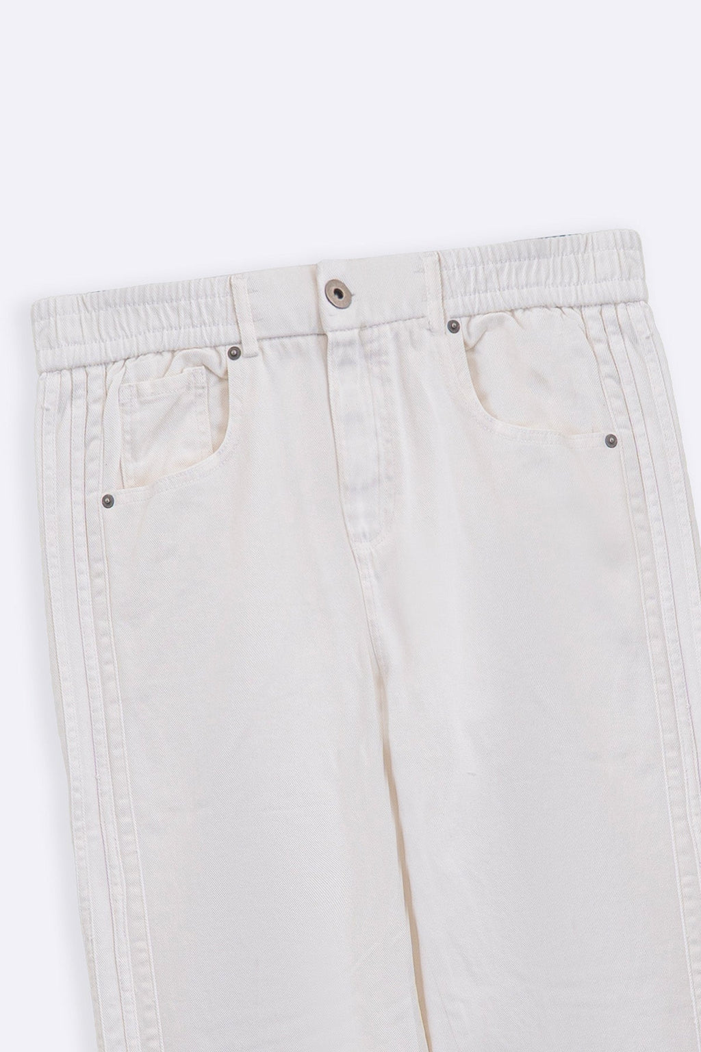 WHITE SPORTY TWILL JEANS