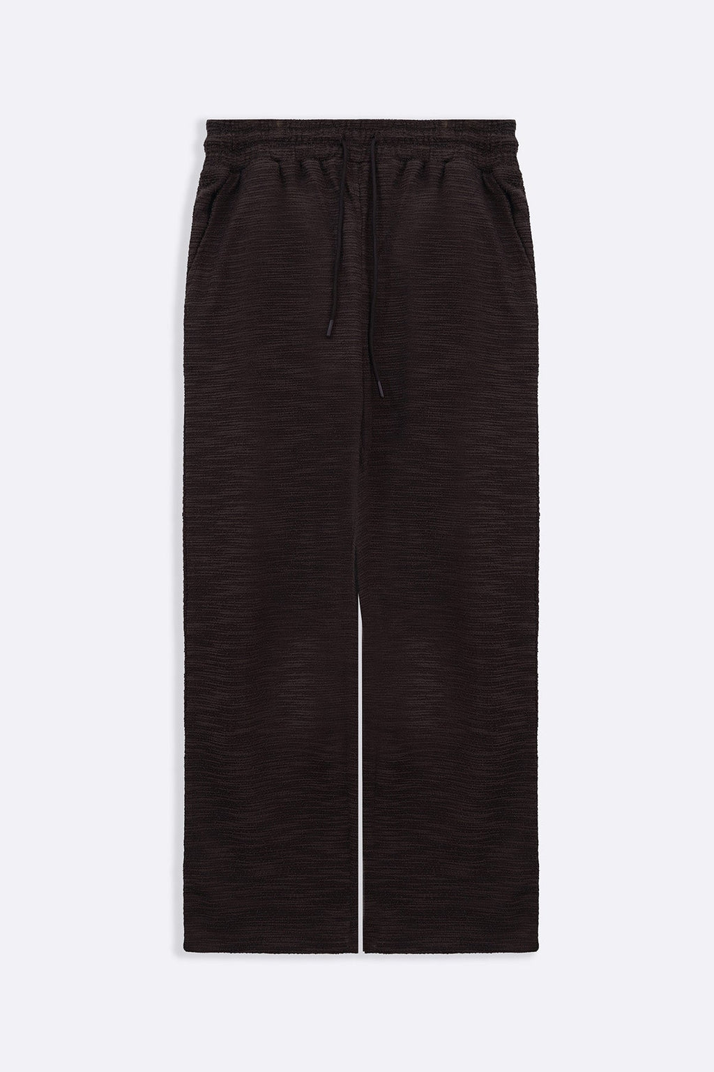 DARK BROWN BOUCLE TROUSERS