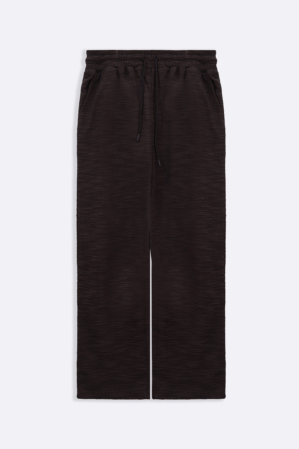 DARK BROWN BOUCLE TROUSERS