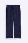 NAVY BOUCLE TROUSERS