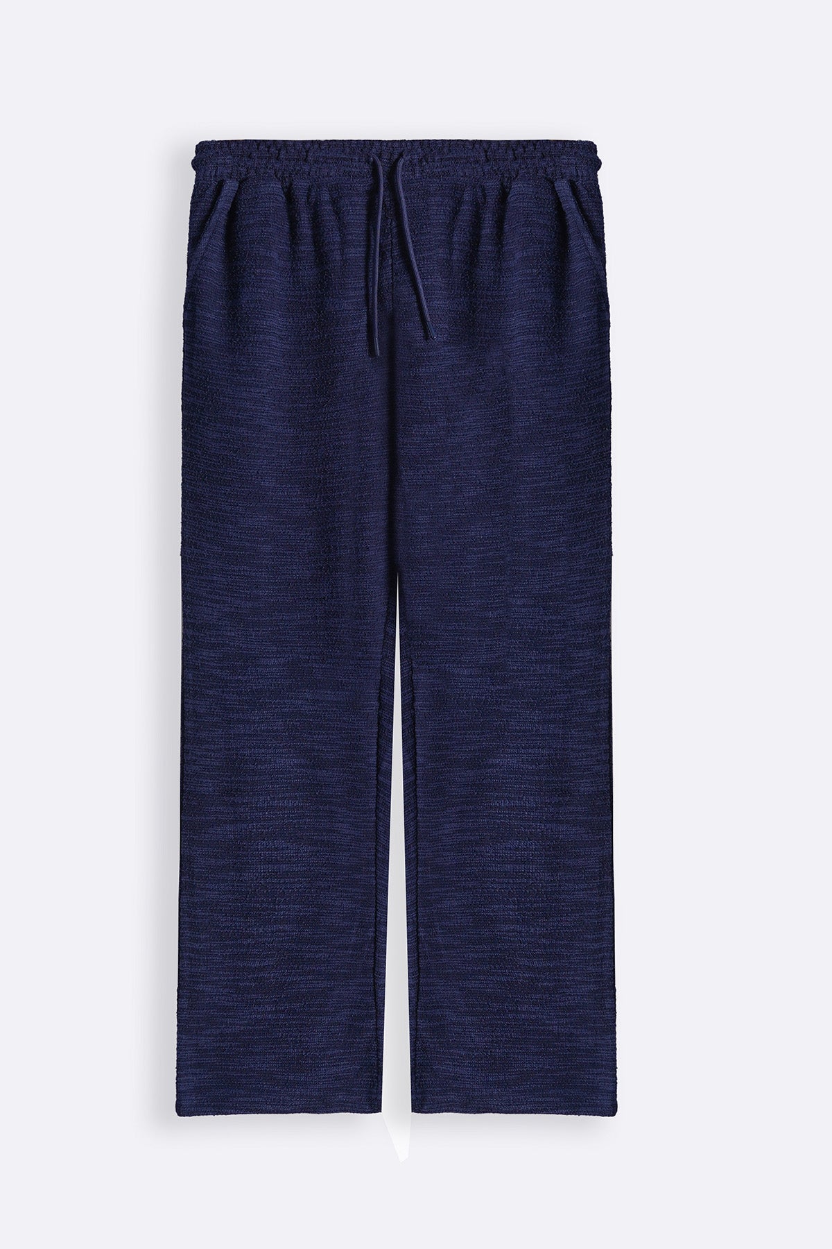 NAVY BOUCLE TROUSERS