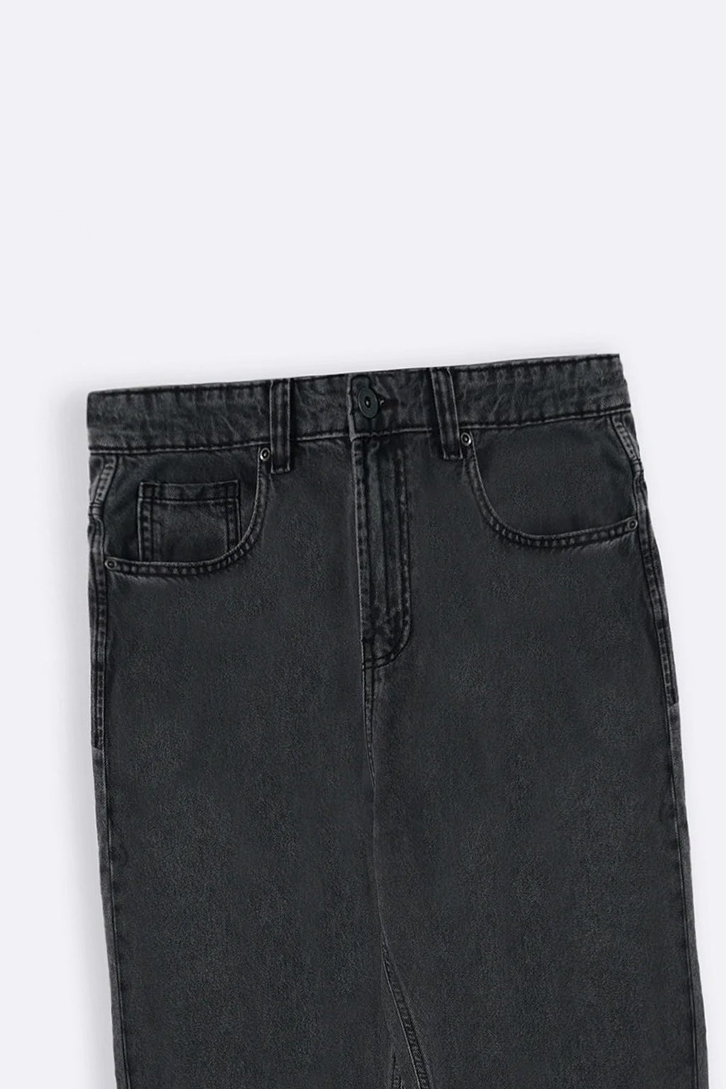 BLACK ESSENTIAL WIDE JEANS
