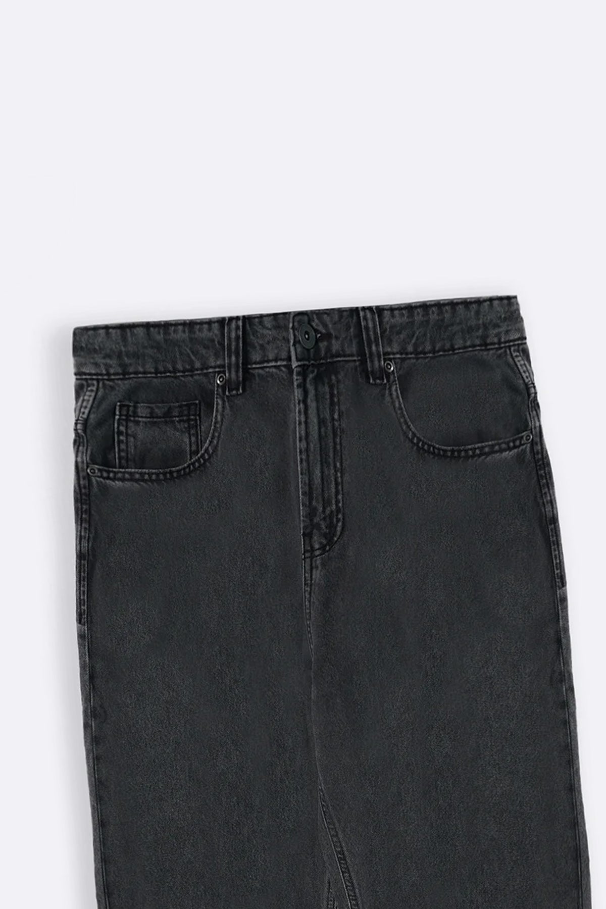 BLACK ESSENTIAL WIDE JEANS