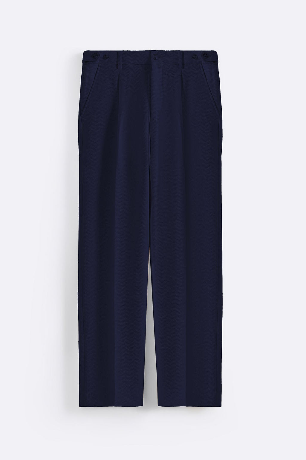 NAVY TEXTURED ADJUSTABLE PANTS
