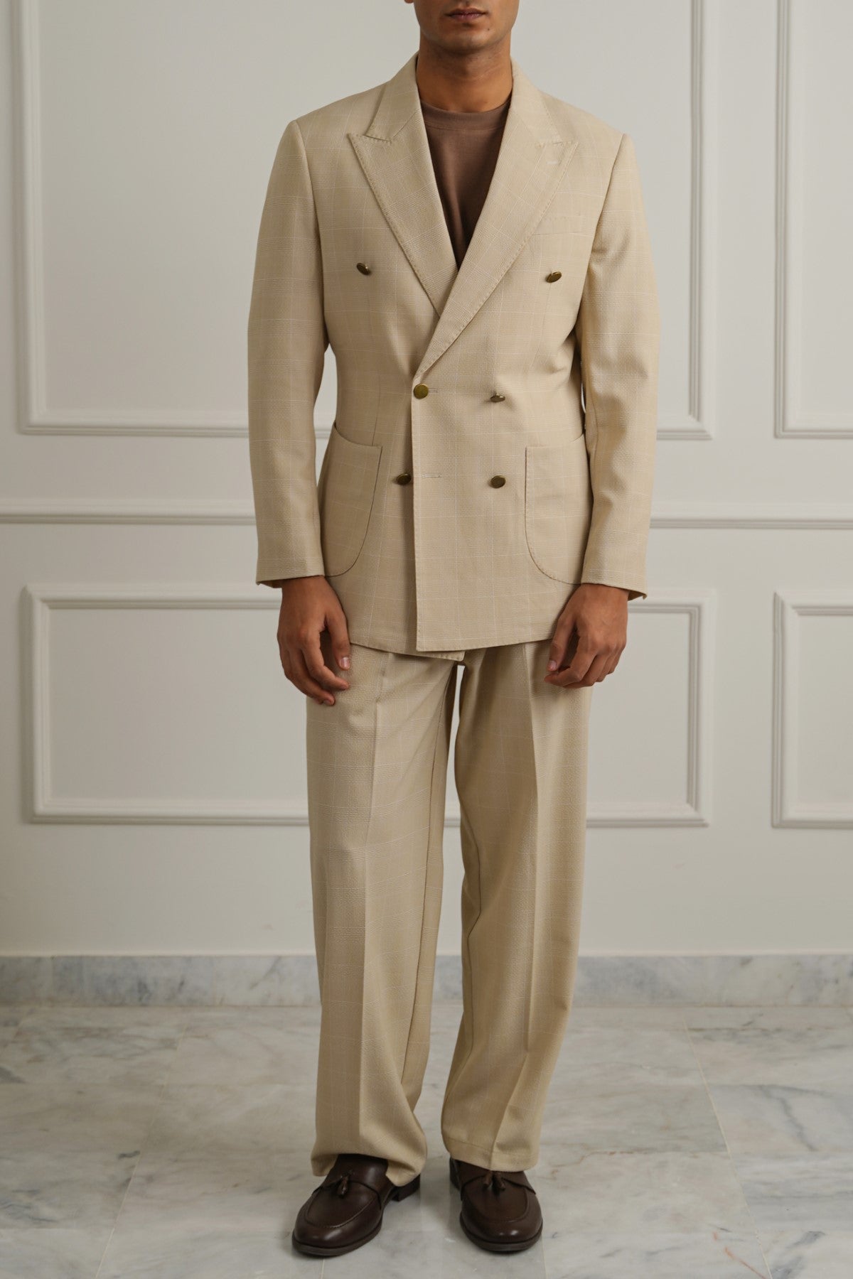 SAND LOOSE TAILORED PANTS