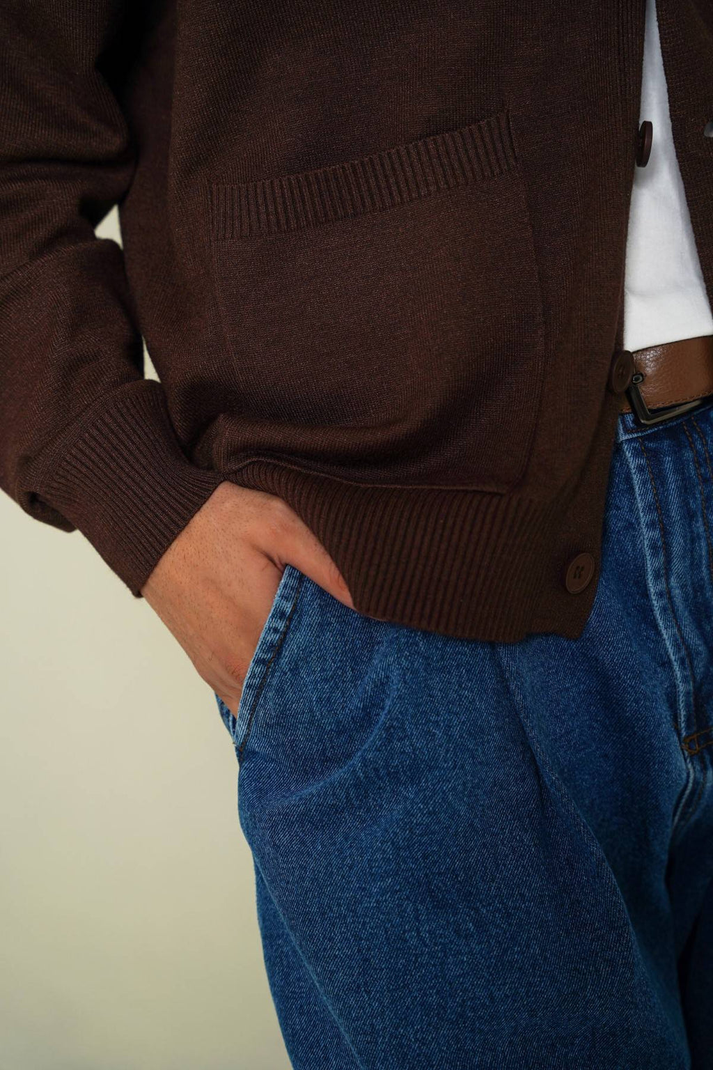 BLUE 3D PLEAT DENIM PANTS