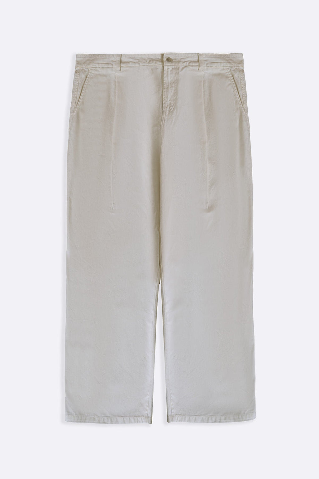 ECRU 3D PLEAT DENIM PANTS
