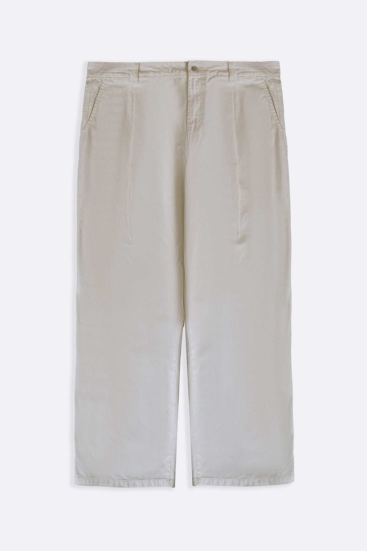 ECRU 3D PLEAT DENIM PANTS