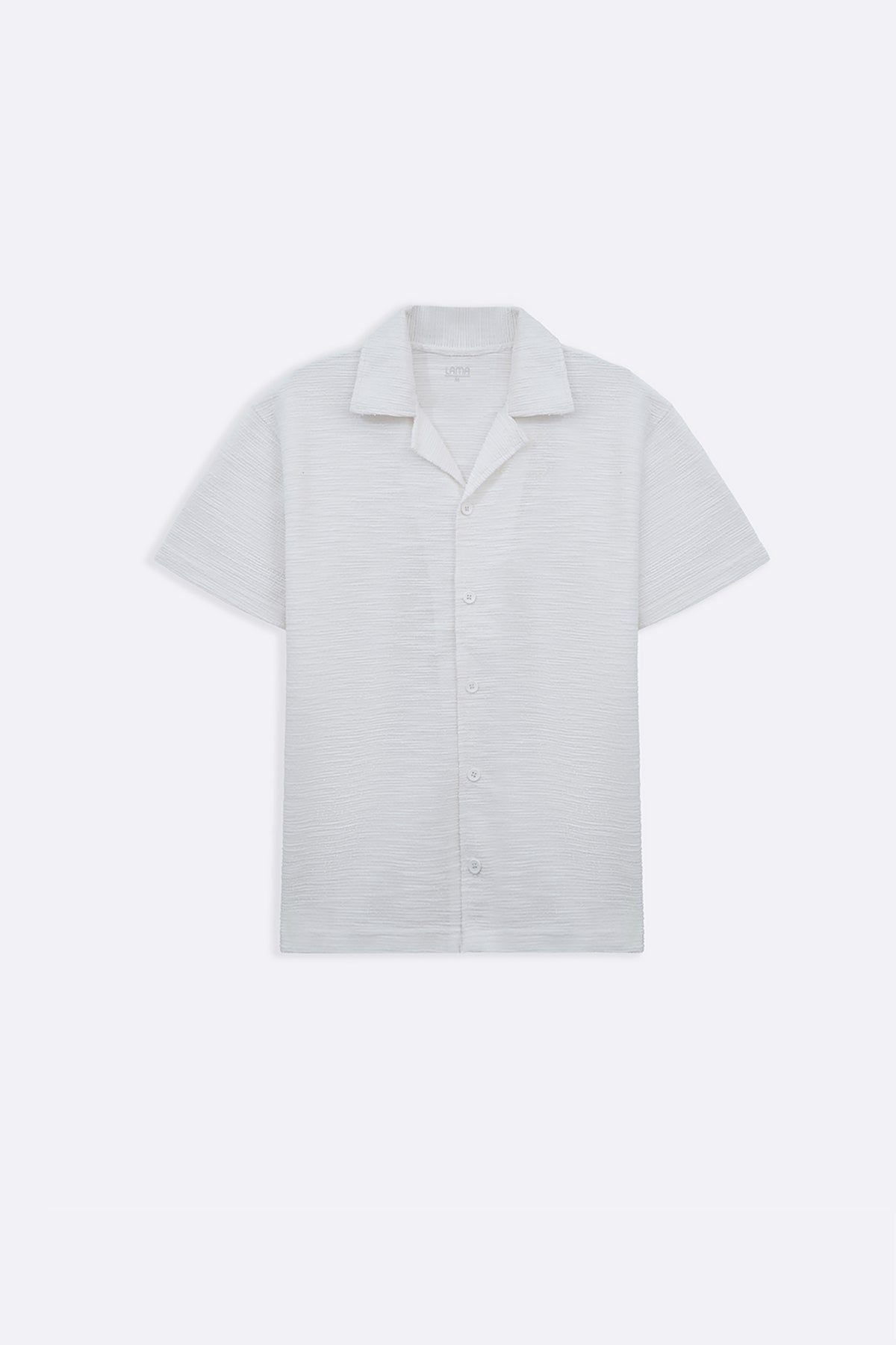 WHITE BOUCLE SAFARI SHIRT