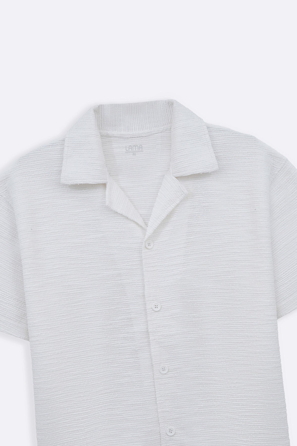 WHITE BOUCLE SAFARI SHIRT