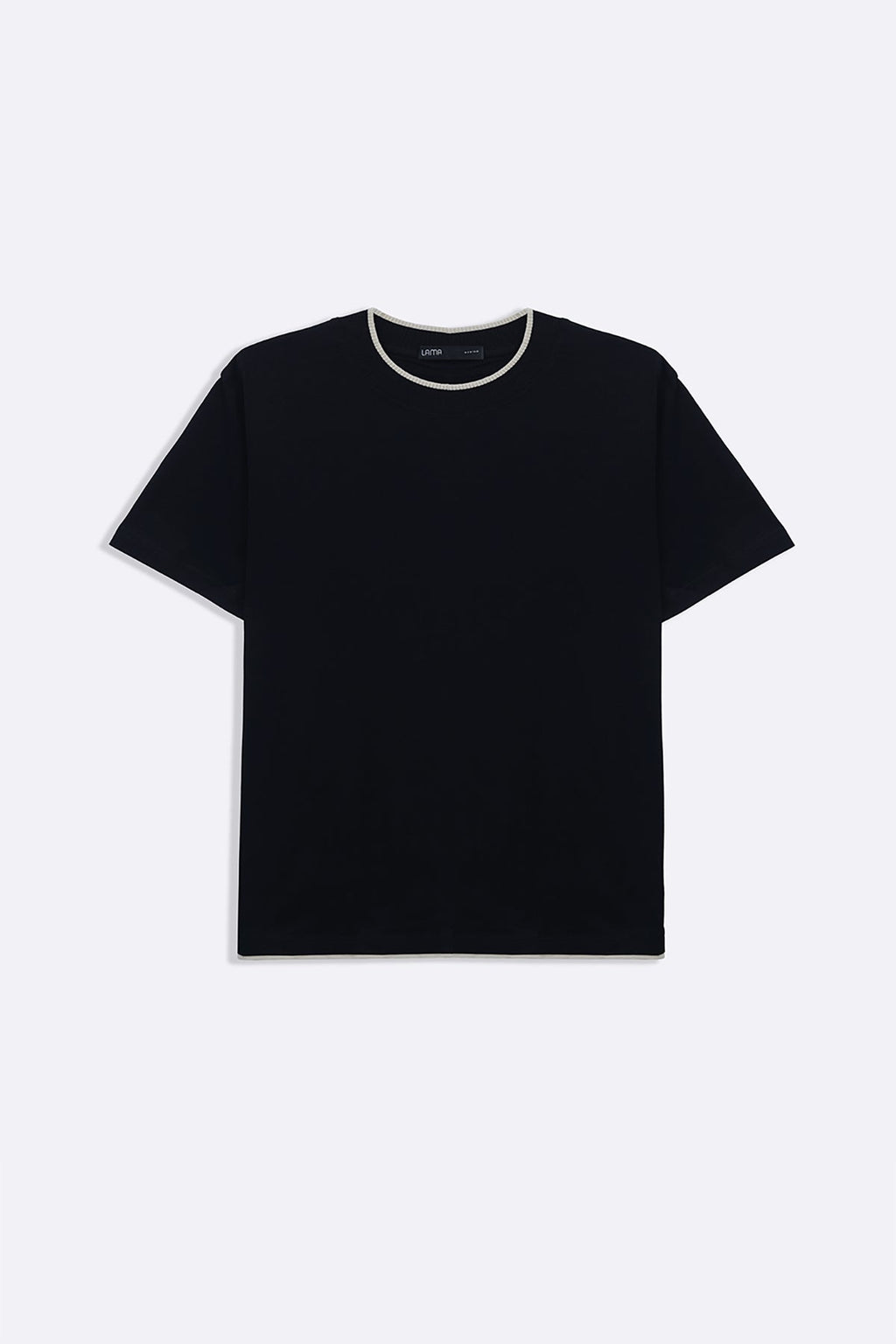 BLACK JACQUARD RIB TEE