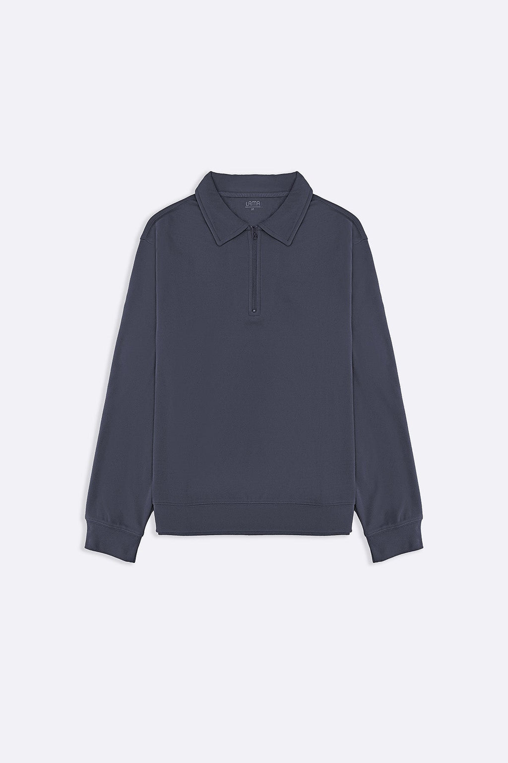 GREY ZIPPER POLO SWEATSHIRT