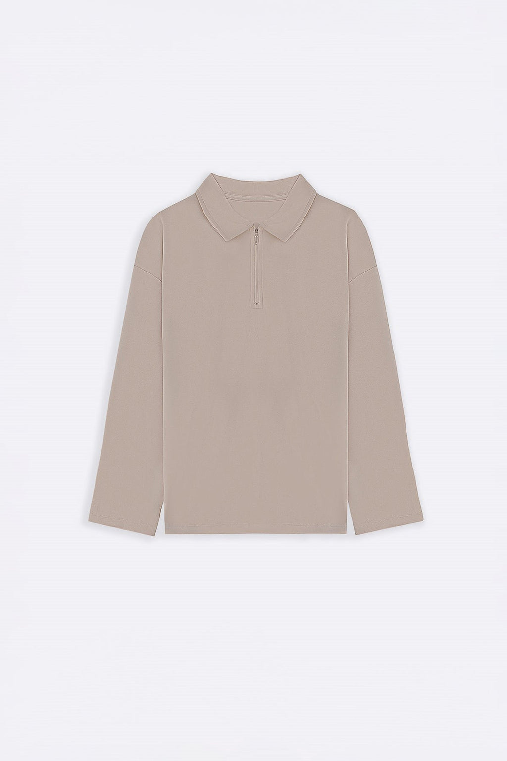 KHAKI QUARTER-ZIP POLO