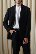 BLACK SMART TWO-BUTTON BLAZER