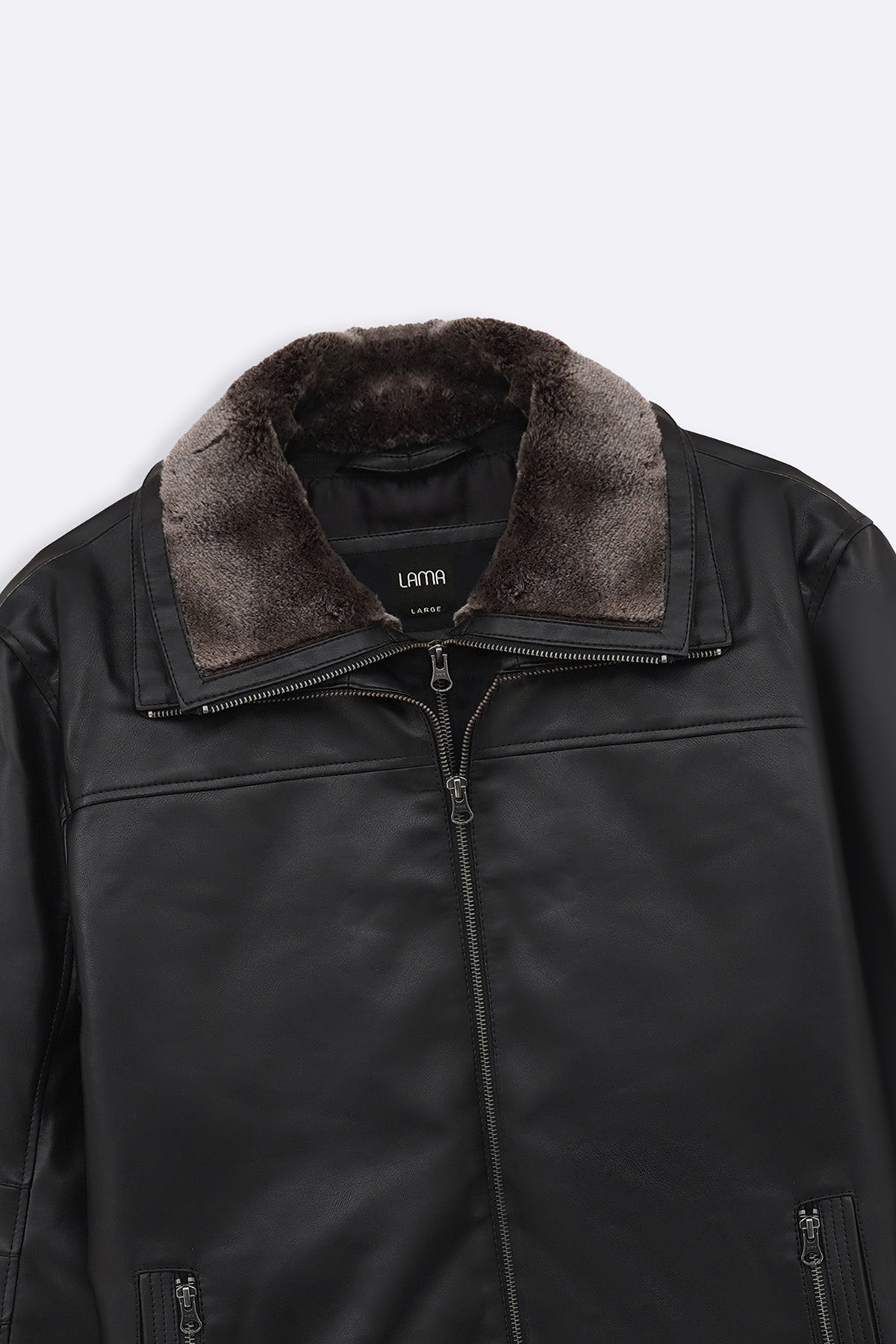 BLACK DETACHABLE COLLAR JACKET